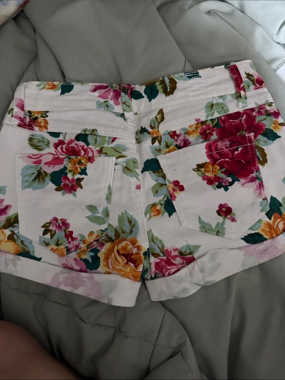 Floral White Women’s Denim Shorts